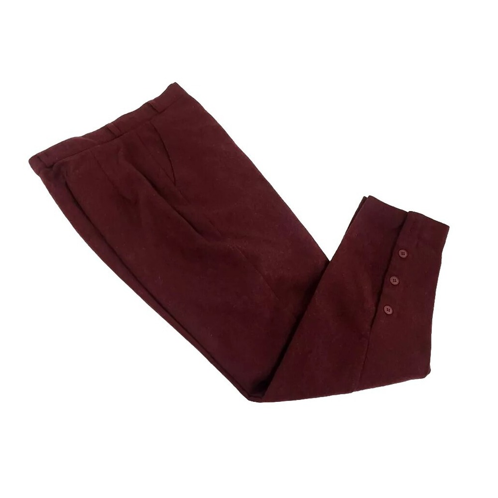 Wool Pants Womens Size 10 Intensions Vintage Burgundy Business Trousers